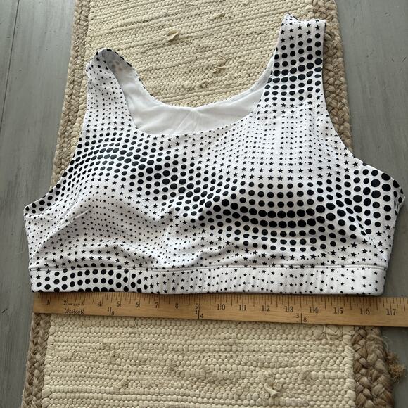 NWT Fabletics Powerhold Legging Sports Bra White Black Stars Dots 3pc Set Sz XXL - Picture 4 of 12